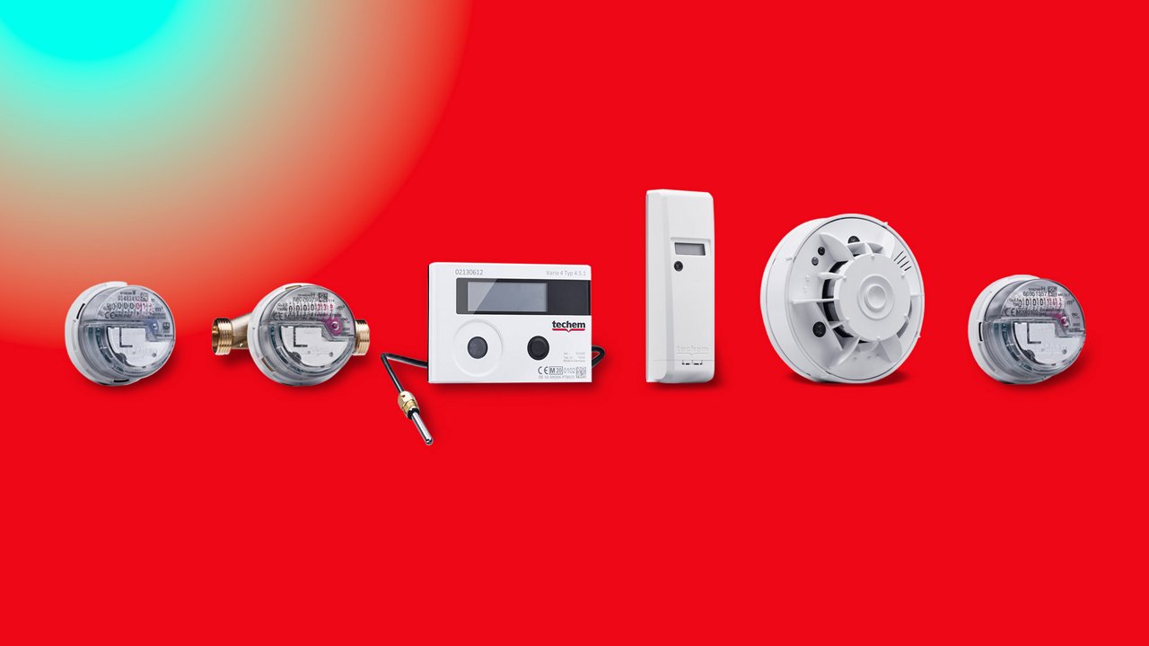 Techem Ablesegeräte mit Farbverlauf