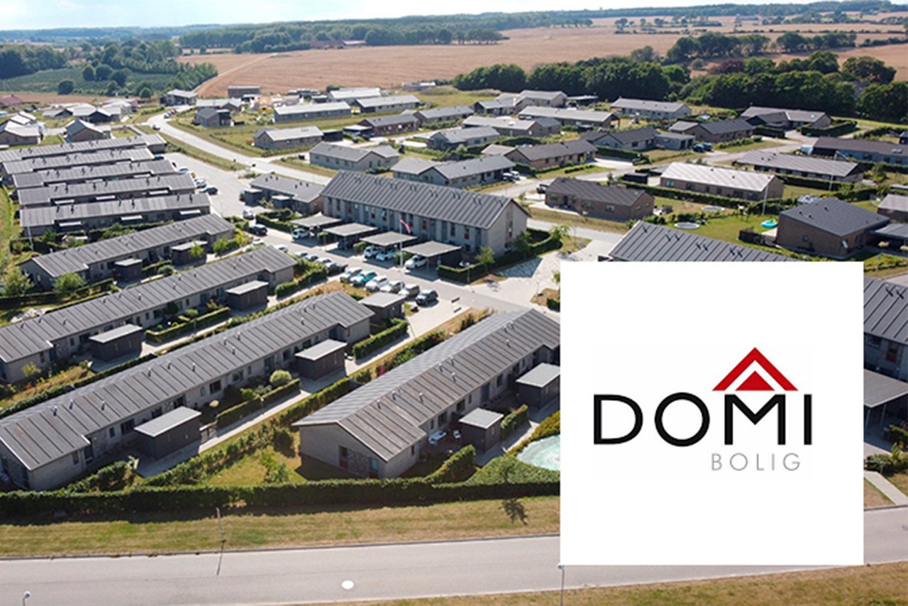 Oversigt over boliger inkl. Domi Bolig logo. 