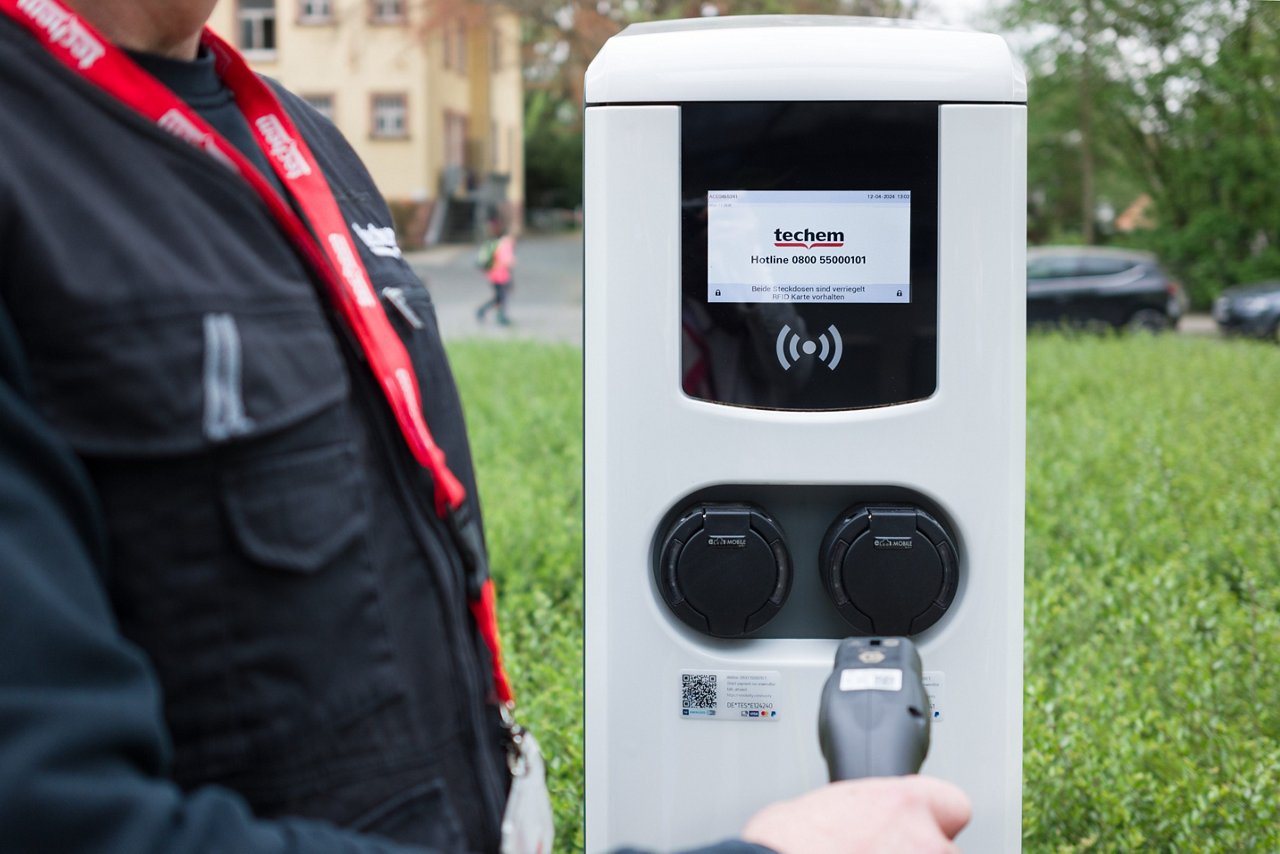 Techem e-charging station front