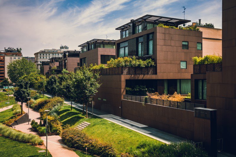Quartier mit schöner Grünanlage